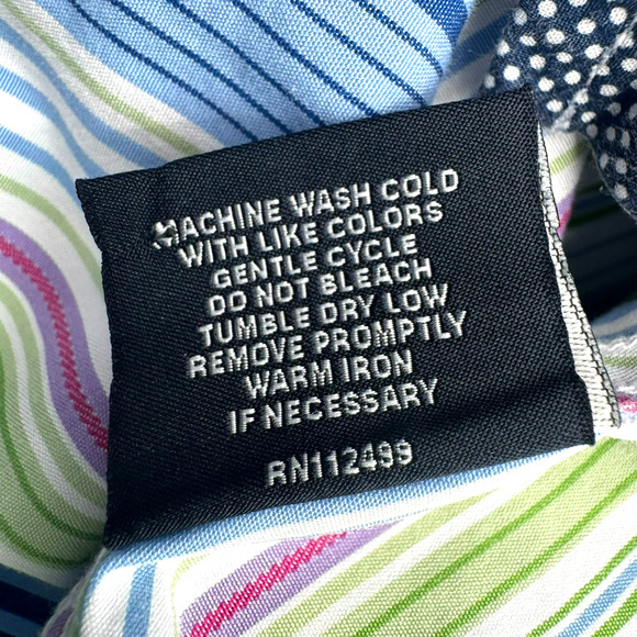 TAILORBYRD Men XL Button up Shirt Long Sleeve Colorful Stripe Contrast Flip Cuff - Picture 6 of 10